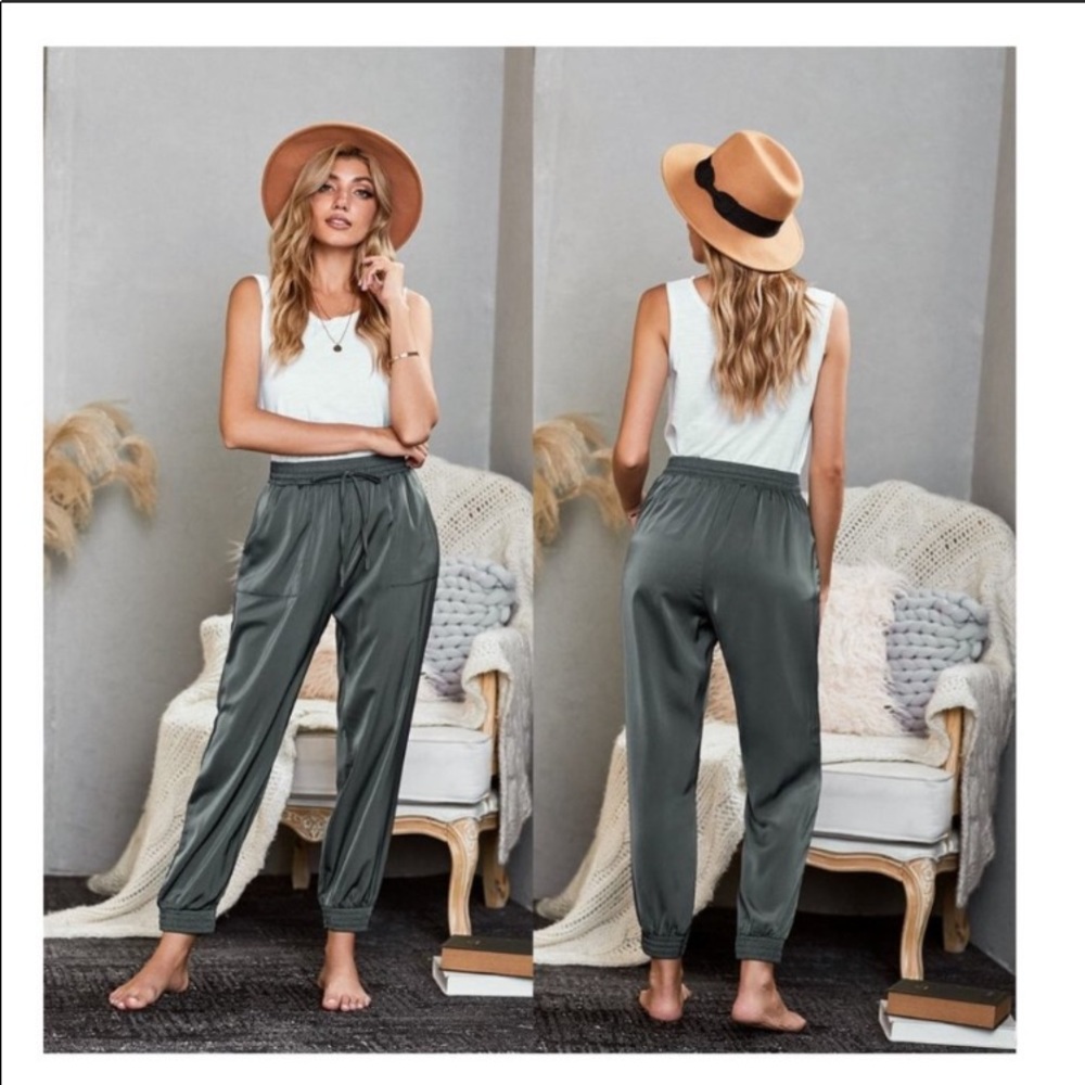 Satiny Relaxed Fit Pants